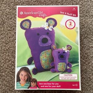 New in Package American Girl Sew & Stuff Kit - Purple and Green Bear
